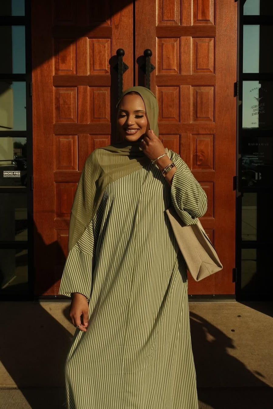 Adila Linear Pinstripe Kaftan