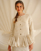 Mina Sculptural Peplum Jacquard Set