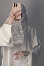 Iris Pearl Mesh Cuff Maxi Dress