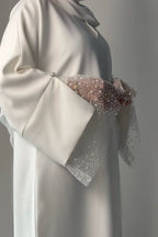 Iris Pearl Mesh Cuff Maxi Dress