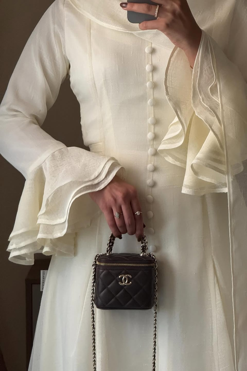 Button Down Attached Scarf Accent Maxi Dress