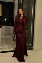 Clara Shimmer Asymmetric Peplum Skirt Set