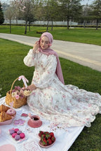 Chloe Floral Embroidered Chiffon Maxi Dress