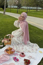 Chloe Floral Embroidered Chiffon Maxi Dress