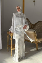 Aria Polka Dot Blouse and Skirt Set