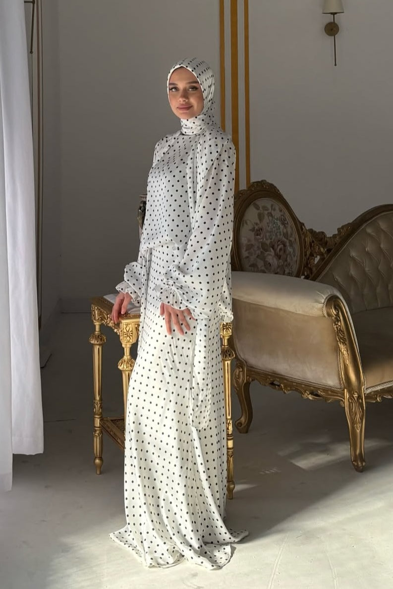 Aria Polka Dot Blouse and Skirt Set