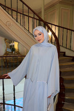 Luminous Textured Shimmer Three Piece Outerwear Set-Blue