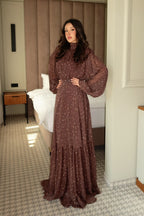 Chloe Floral Print Lantern Sleeve Dress