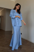 Zarha Belted Blazer and Skirt Set