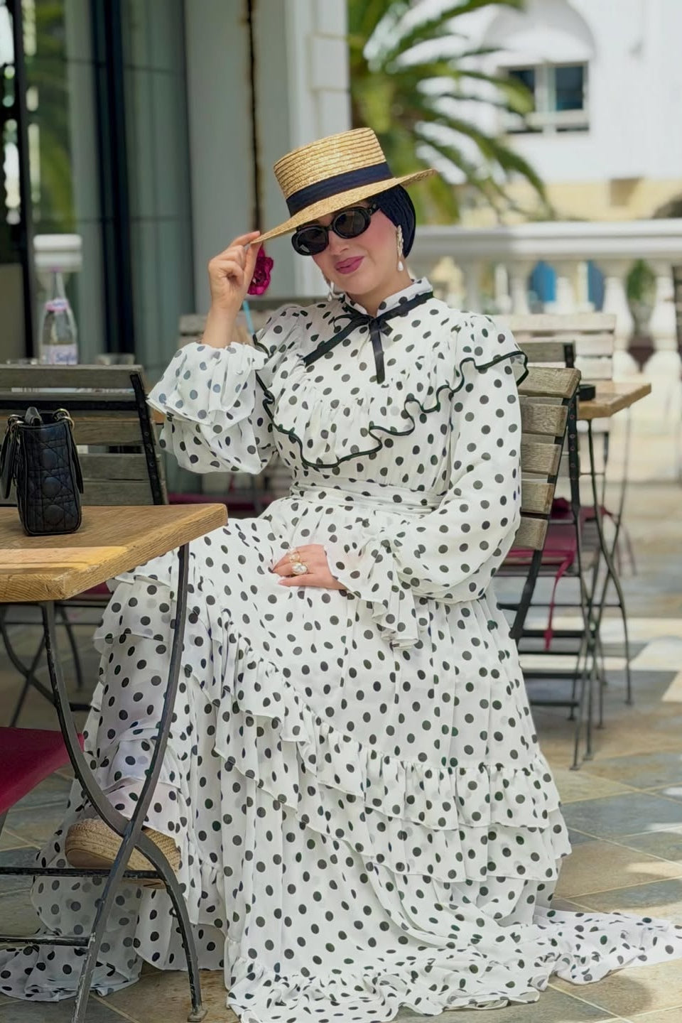 Dalia Polka Dot Ruffled Maxi Dress