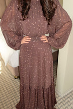 Chloe Floral Print Lantern Sleeve Dress