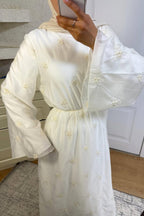 Julia Embroidered Organza Flare Sleeve Dress