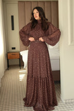 Chloe Floral Print Lantern Sleeve Dress