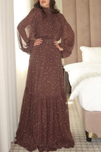 Chloe Floral Print Lantern Sleeve Dress