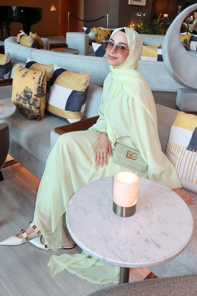 Luminous Textured Shimmer Three Piece Outerwear Set-Green