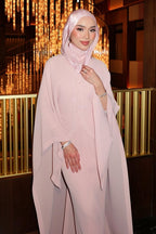 Embroidered V-Neck Cape Sleeve Maxi Dress