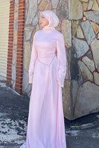 Embellished Waist Fluid Bell Sleeve Dress