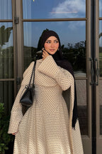 Polka Dot Cape Overlay Maxi Dress