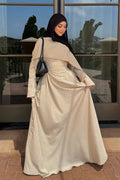 Polka Dot Cape Overlay Maxi Dress