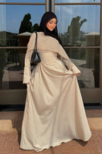 Polka Dot Cape Overlay Maxi Dress