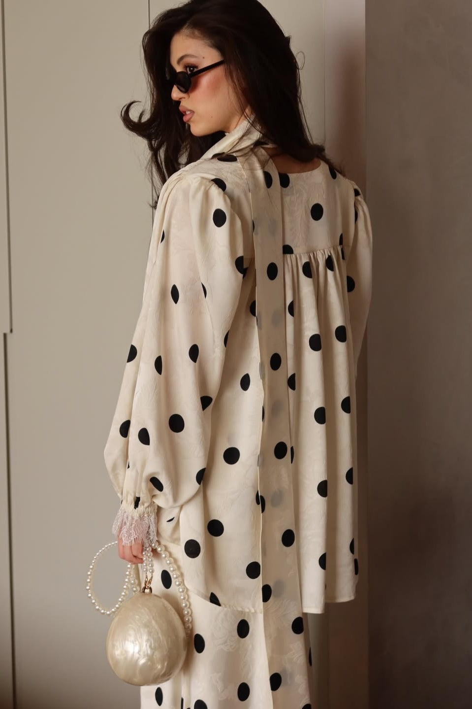 Elena Polka Dot Blouse Skirt Set
