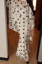 Elena Polka Dot Blouse Skirt Set