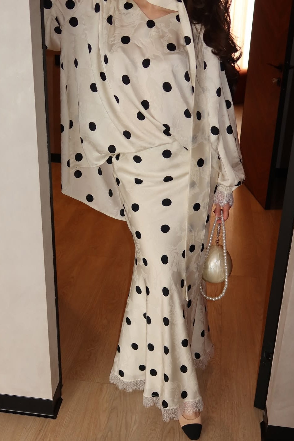 Elena Polka Dot Blouse Skirt Set