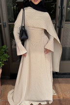 Polka Dot Cape Overlay Maxi Dress