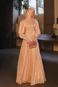 Luminous Textured Embroidered Waist Maxi Dress