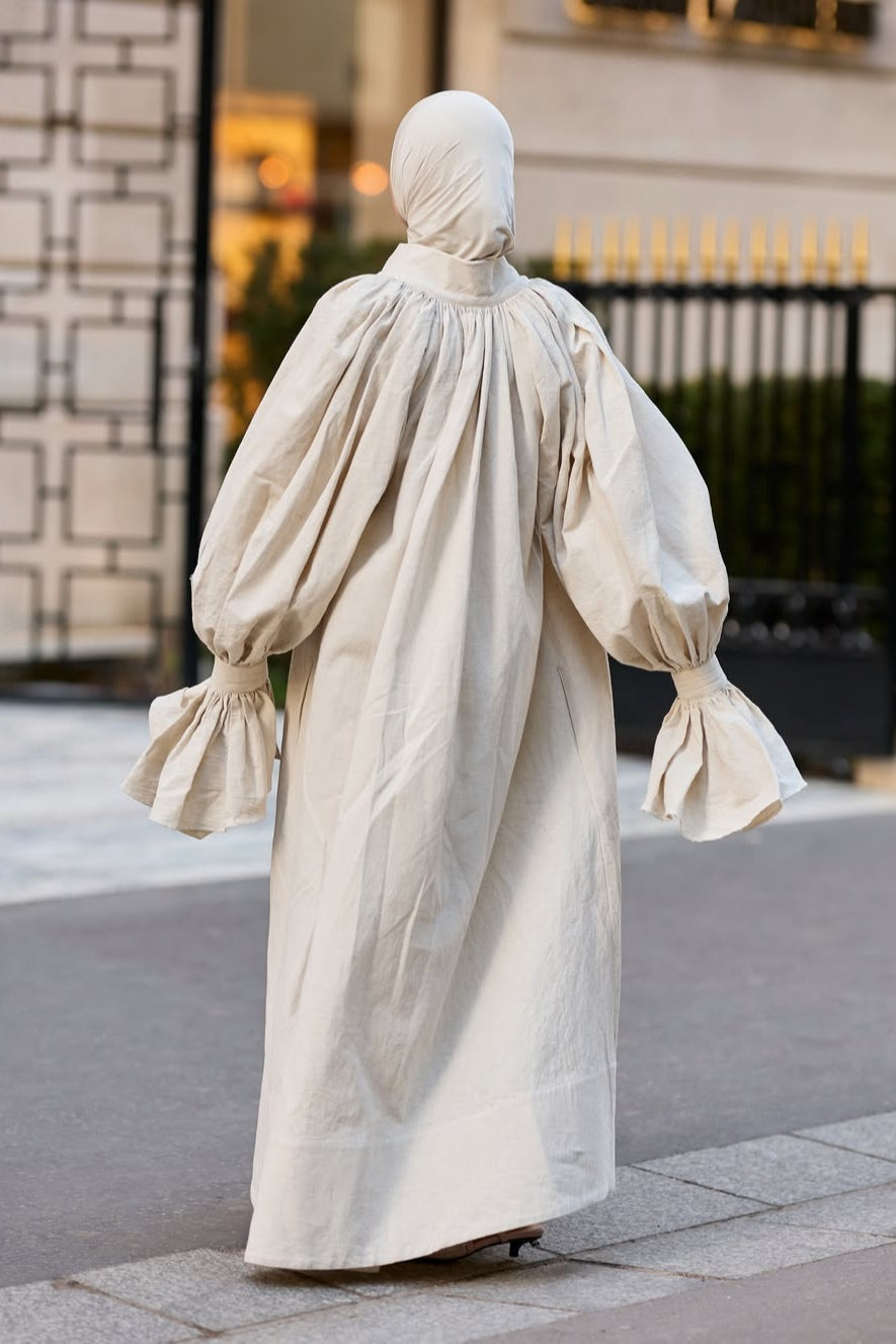 Luna Gathered Neck Ruffled Maxi Dress
