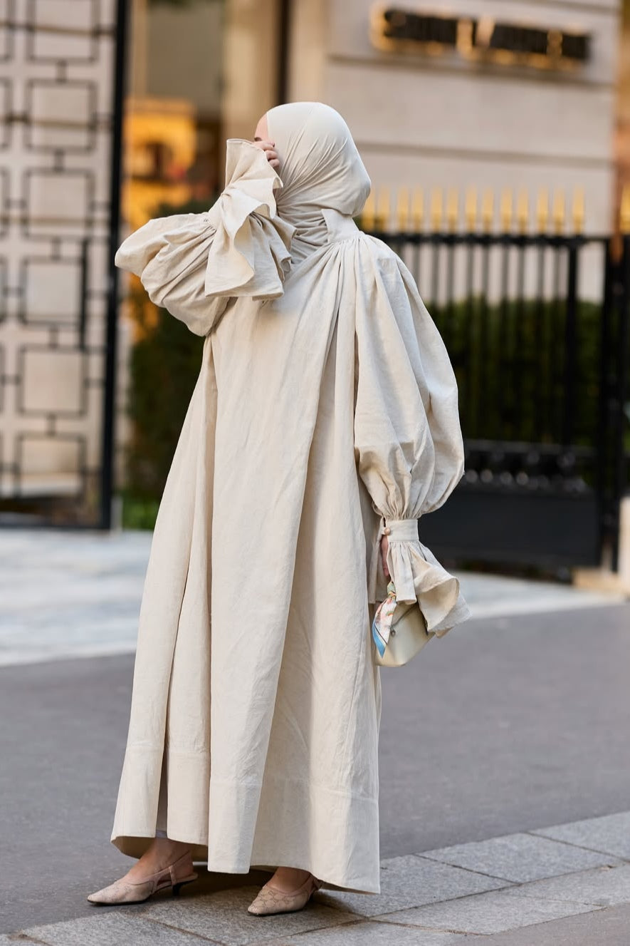 Luna Gathered Neck Ruffled Maxi Dress