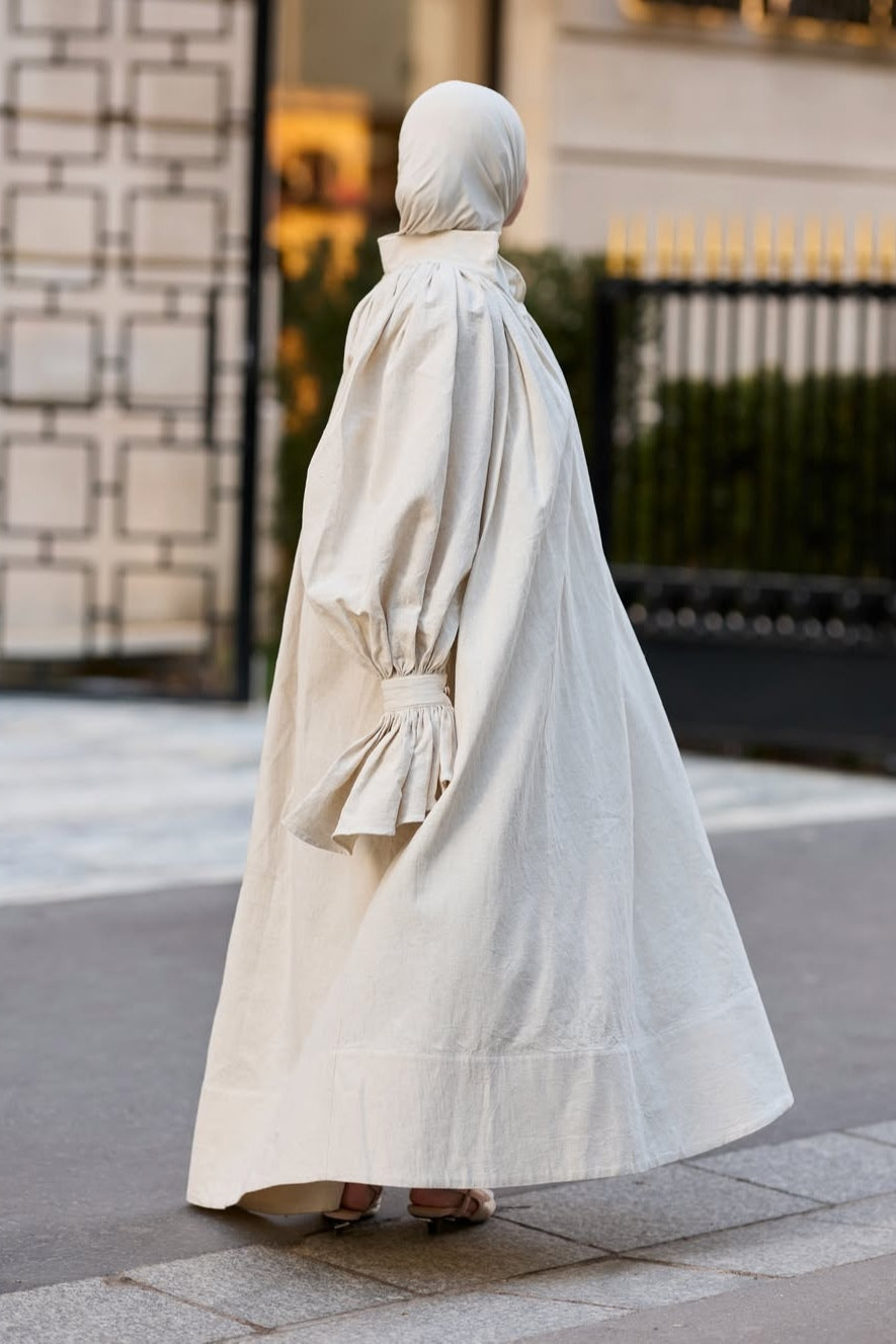 Luna Gathered Neck Ruffled Maxi Dress