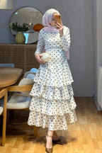 Polka Dot Tiered Ruffle Skirt Maxi Dress