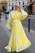 Lustrous Organza Smocked Waist Maxi Dress
