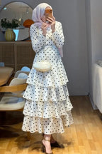 Polka Dot Tiered Ruffle Skirt Maxi Dress