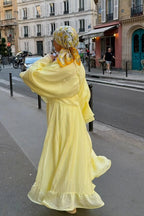 Lustrous Organza Smocked Waist Maxi Dress