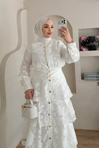 Elena Jacquard Shirt and Skirt Set