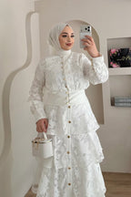 Elena Jacquard Shirt and Skirt Set