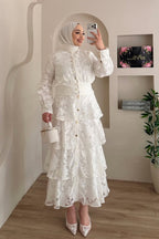 Elena Jacquard Shirt and Skirt Set
