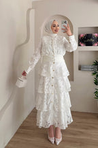 Elena Jacquard Shirt and Skirt Set