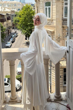Chloe Cape Sleeve Flared Maxi Dress
