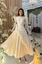 Mara Puff Sleeve Floral Ruffle Maxi Dress