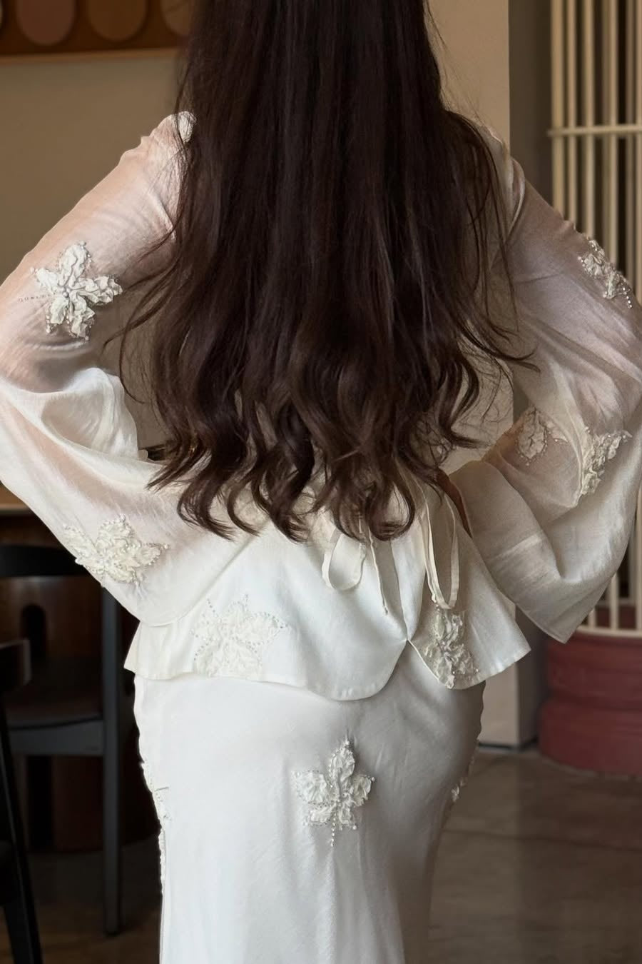 Sarah Embroidered Peplum Skirt Set