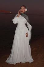 Lina Wrap Waist Flare Sleeve Maxi Dress