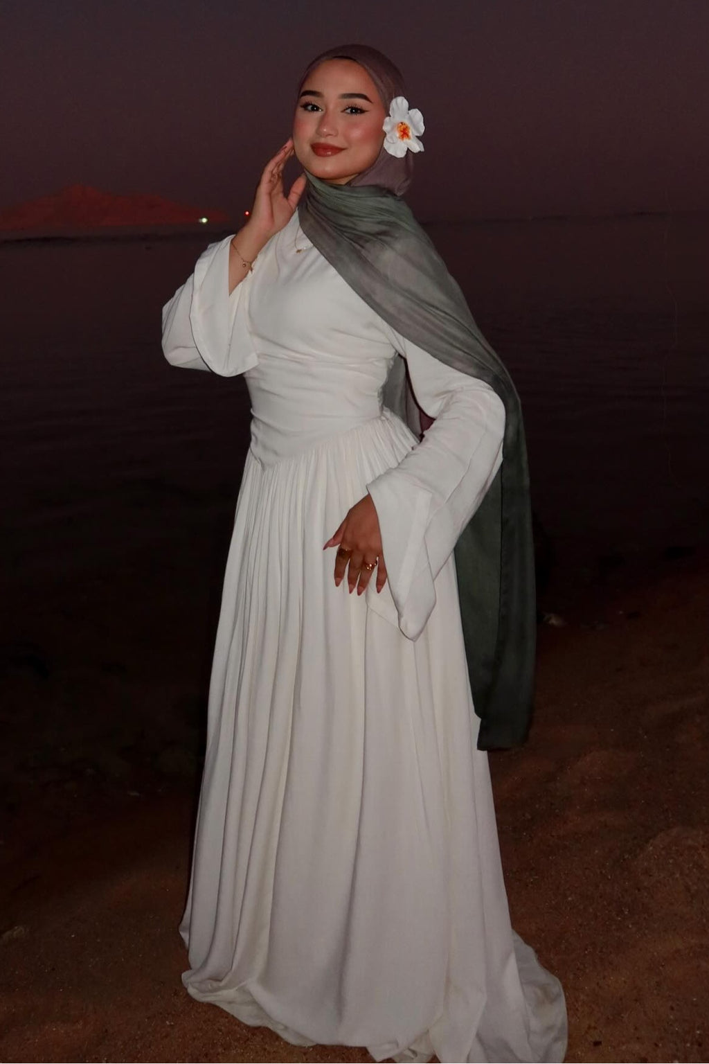 Lina Wrap Waist Flare Sleeve Maxi Dress