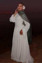 Lina Wrap Waist Flare Sleeve Maxi Dress