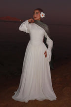 Lina Wrap Waist Flare Sleeve Maxi Dress