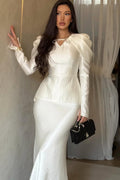 Grace Tie Neck Peplum Set