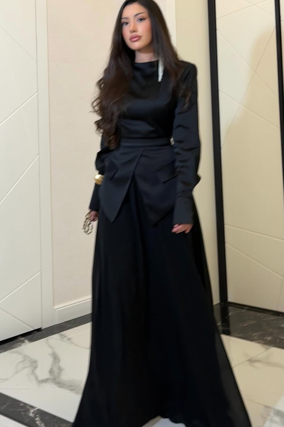 Alice Blazer Pocket Skirt Set-Black