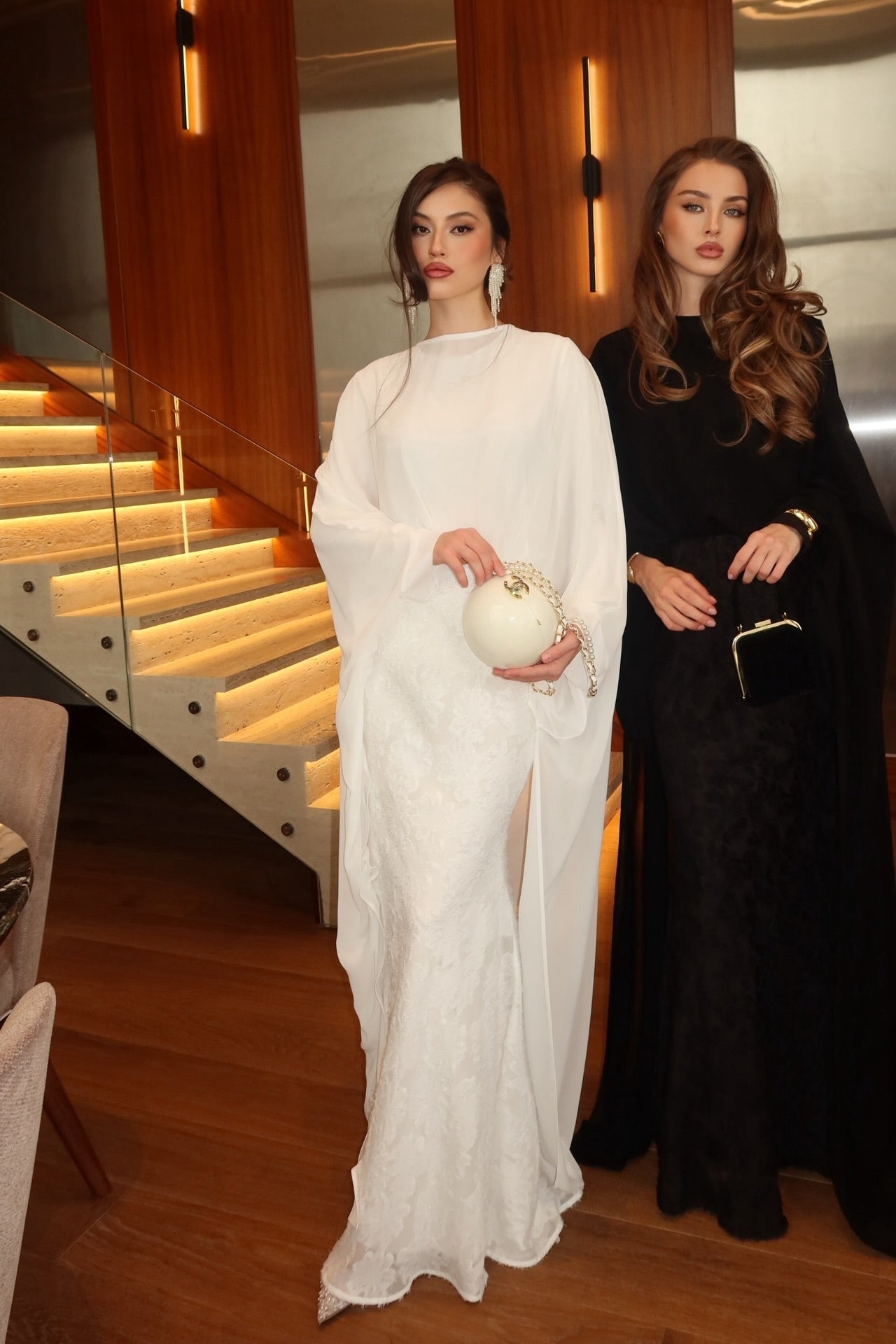 Elena Chiffon Cape Two Piece Abaya Set